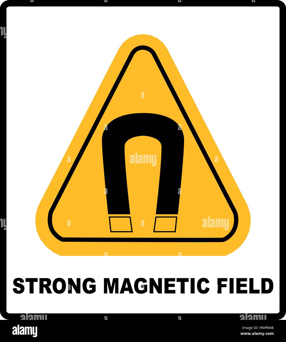 strong magnetic field vector warning sign sticker label danger for public  places yellow triangle Stock Vector Image & Art - Alamy