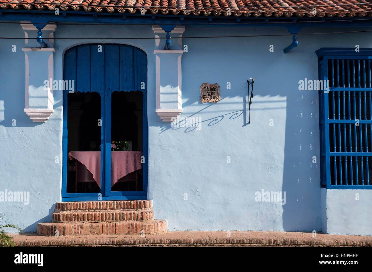 Door at colonial Cuban house Stock Photo