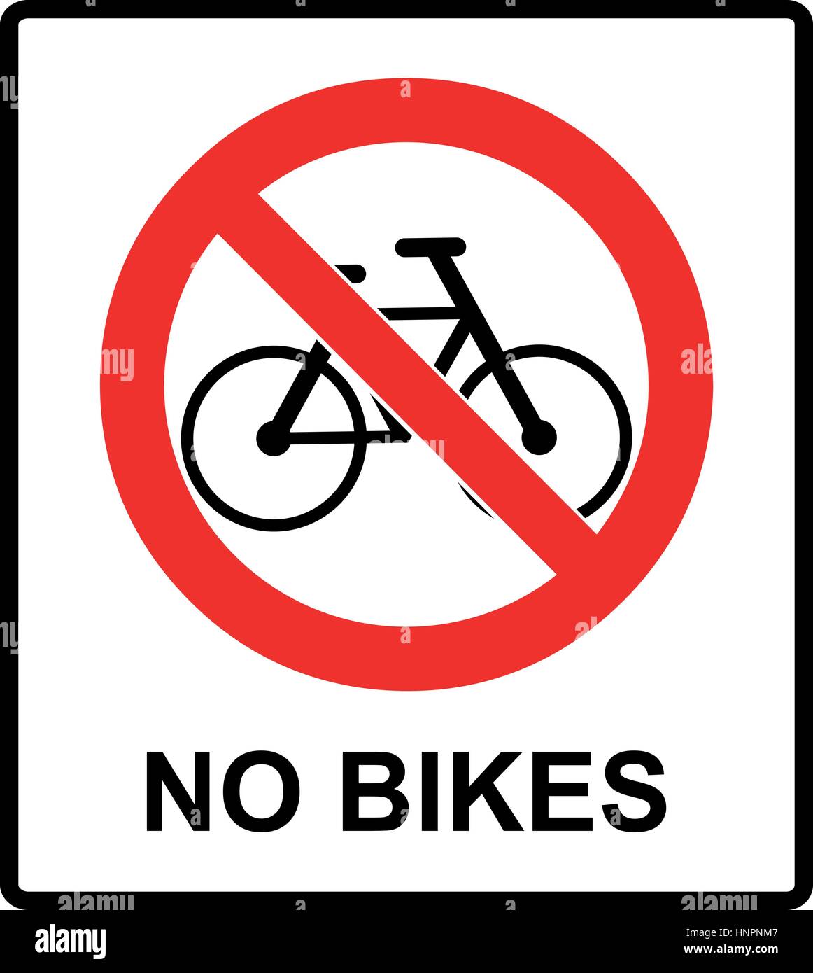 No bicycle sign Please, No bikes symbol for public places Warning ...