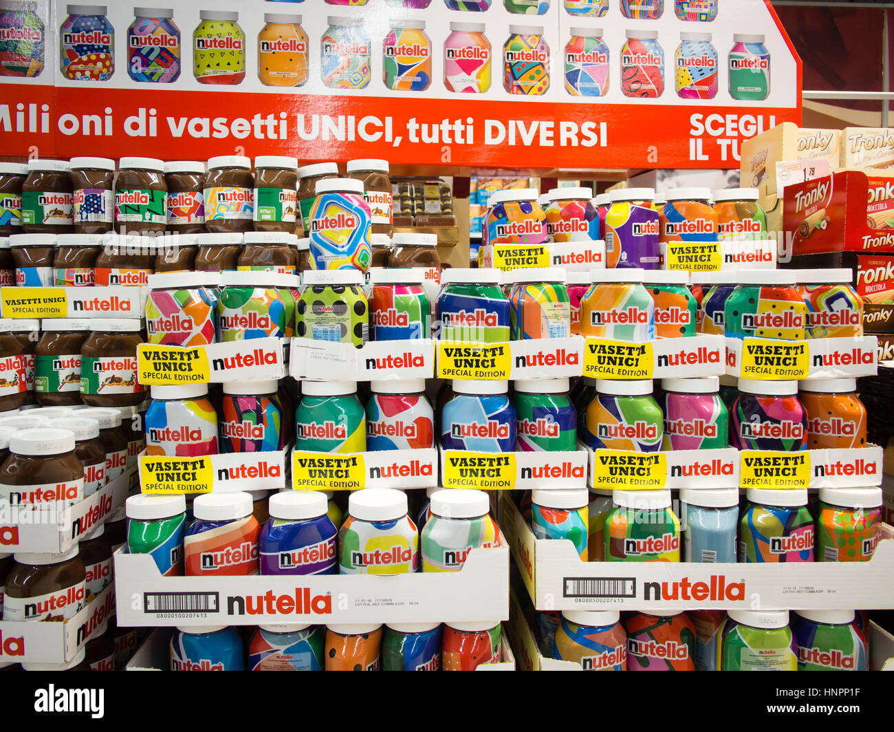 Limited Edition Nutella, 2017 Italy Stock Photo