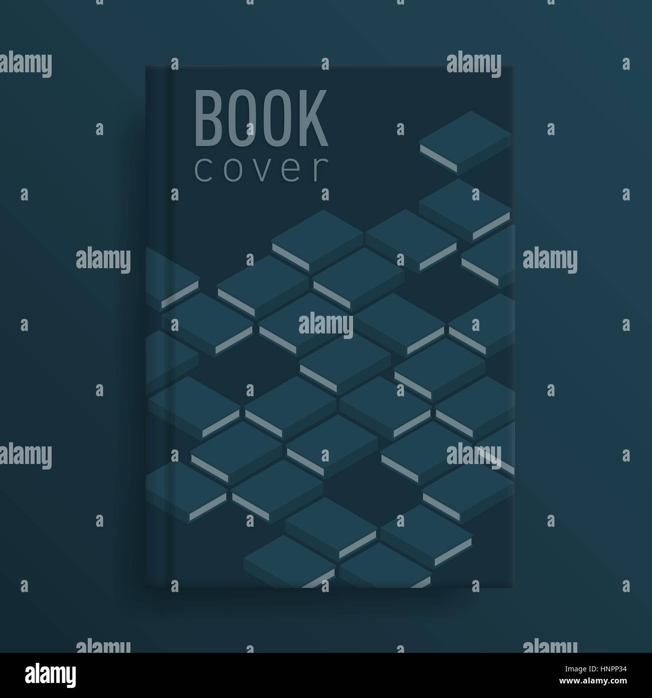 Book cover mockup. Deep indigo colour. Stock Vector