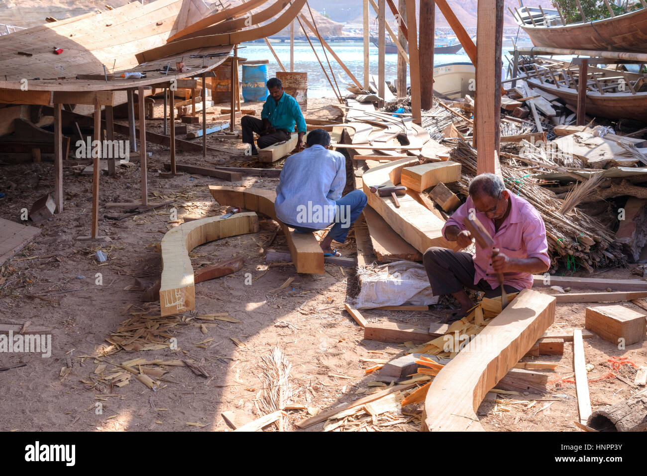 dhow building in Sur, Oman, Middle East, Asia Stock Photo