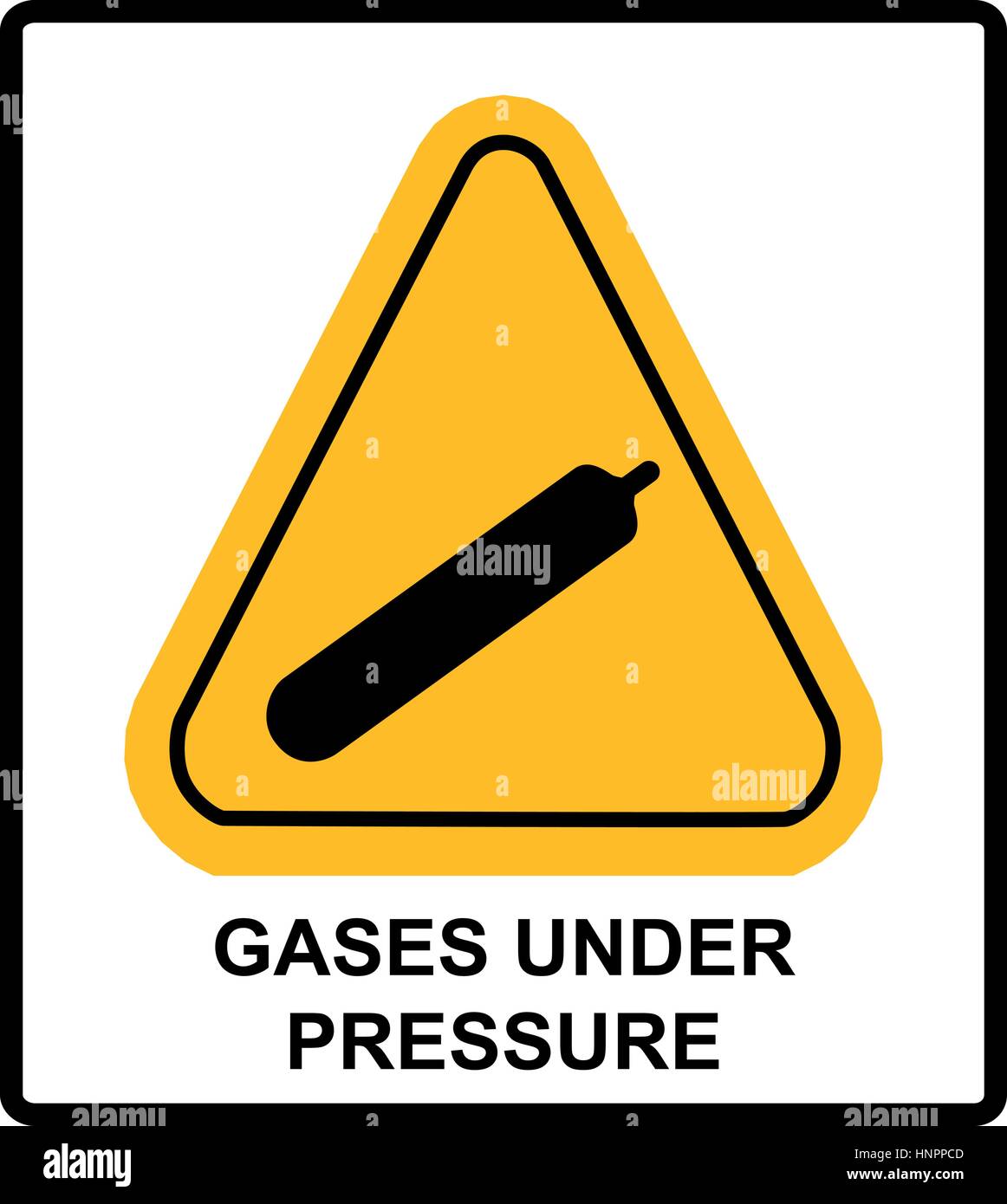 Gases under pressure sign. Vector sticker label for public places