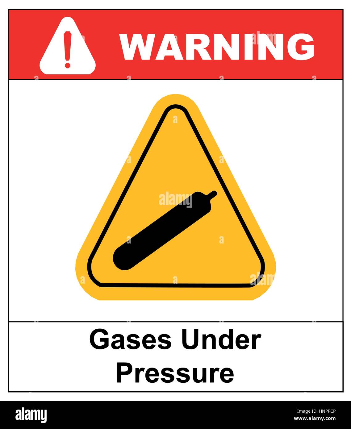 Gases under pressure sign. Vector sticker label for public places