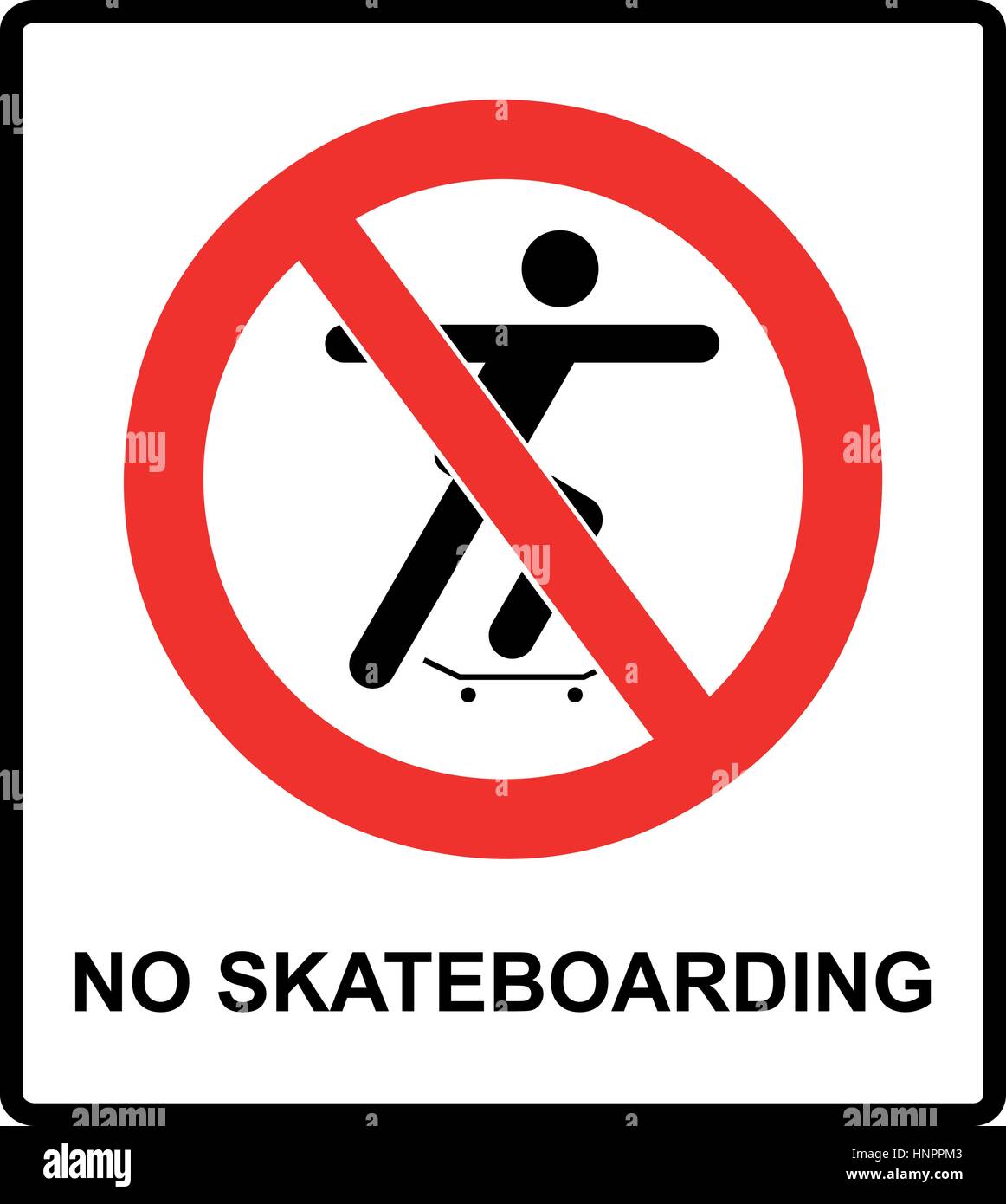vector illustration of a no skateboarding allowed sign with man silhouette.  warning banner for street, outdoors and parks with symbol in red prohibiti  Stock Vector Image & Art - Alamy