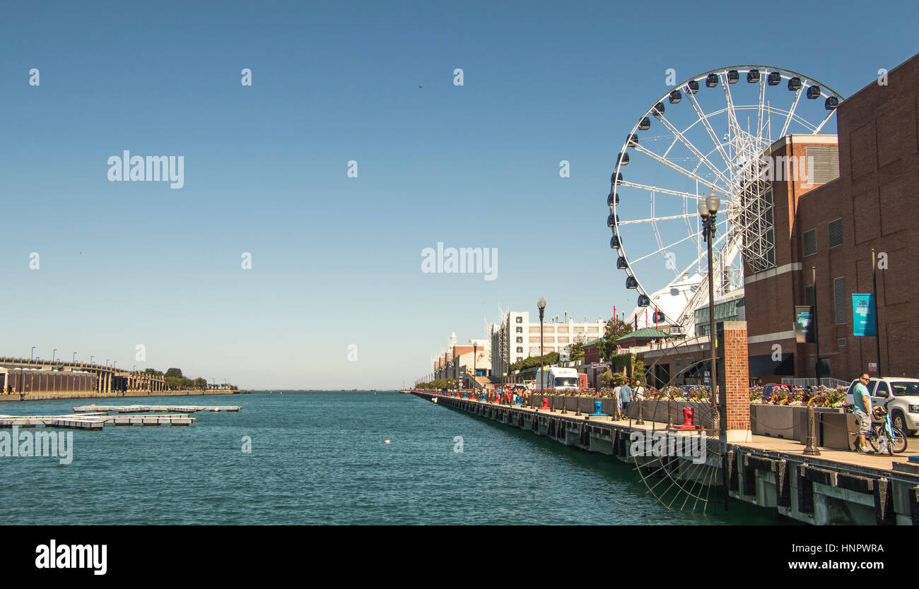 Chicago navy pier ferris wheel Stock Photo