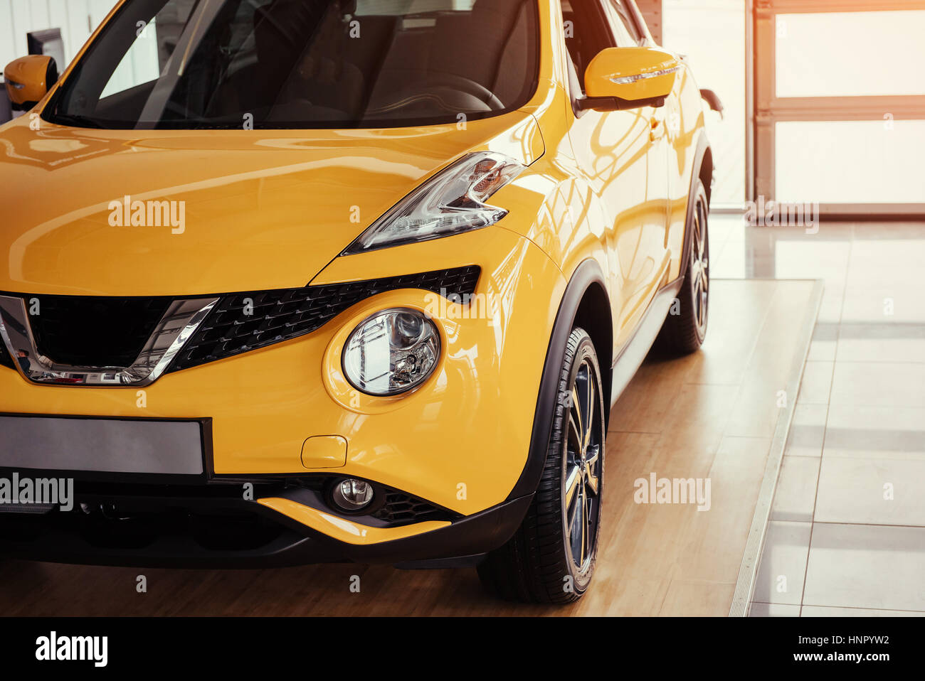 modern model cars in the showroom Stock Photo Alamy