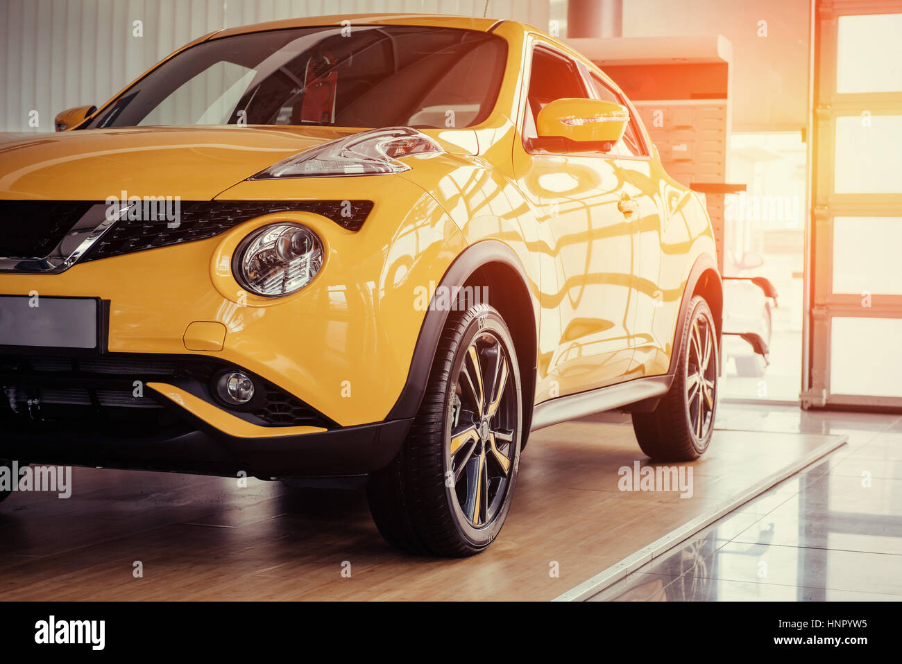 modern model cars in the showroom Stock Photo Alamy