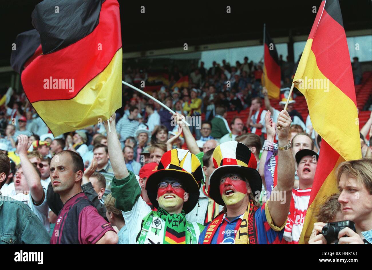 GERMAN FOOTBALL FANS EURO 96 18 June 1996 Stock Photo