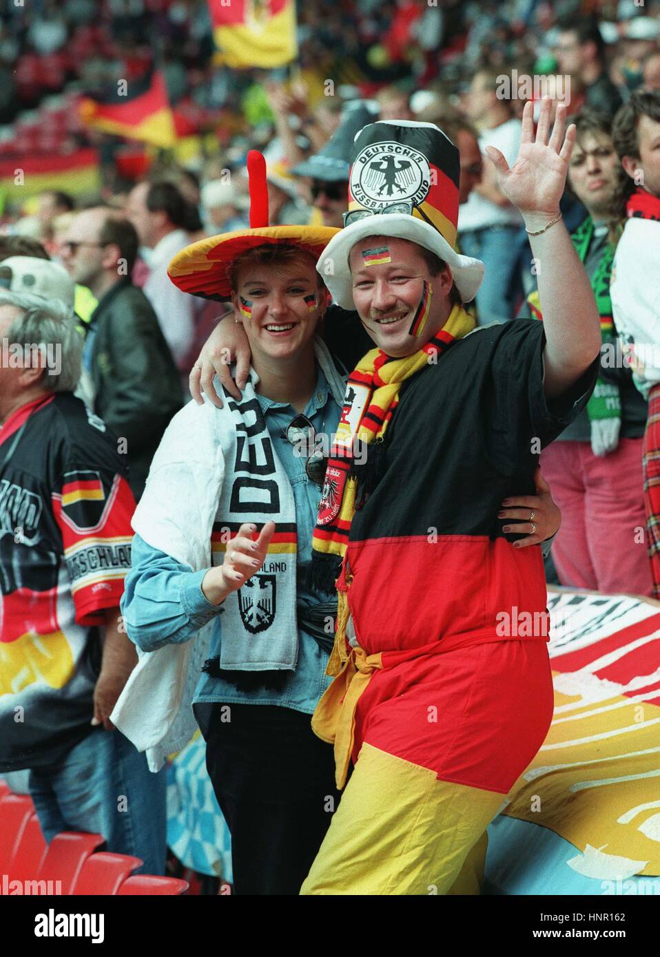GERMAN FOOTBALL FANS EURO 96 18 June 1996 Stock Photo