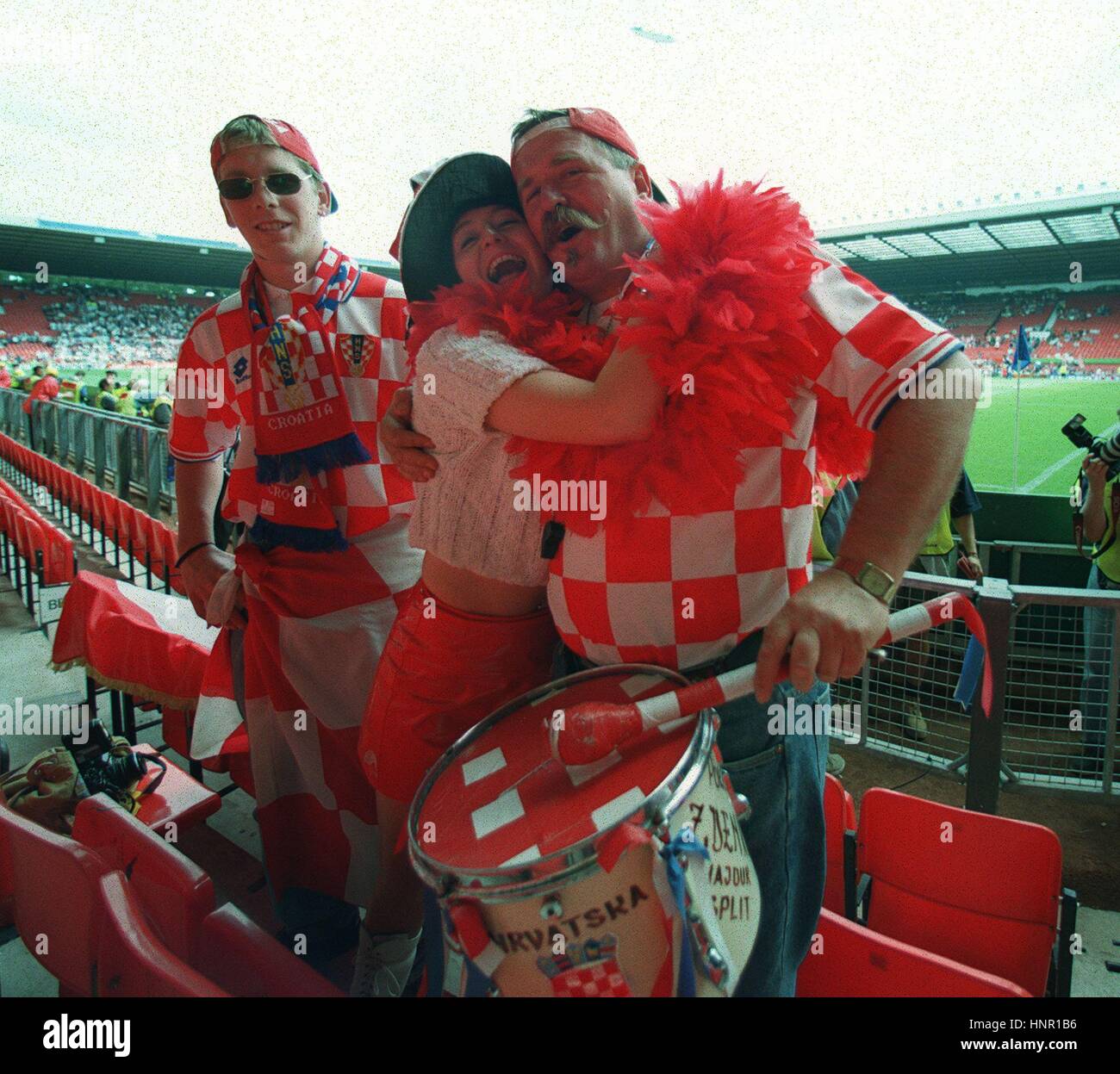 CROATIAN FANS EURO 96 18 June 1996 Stock Photo