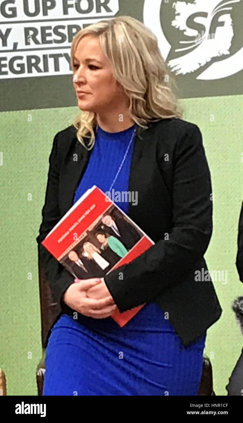 Sinn Fein leader Michelle O'Neill in Westminster, central London, after the  Supreme Court ruled that the Northern Ireland Human Rights Commission had  no legal standing to bring its challenge against the abortion