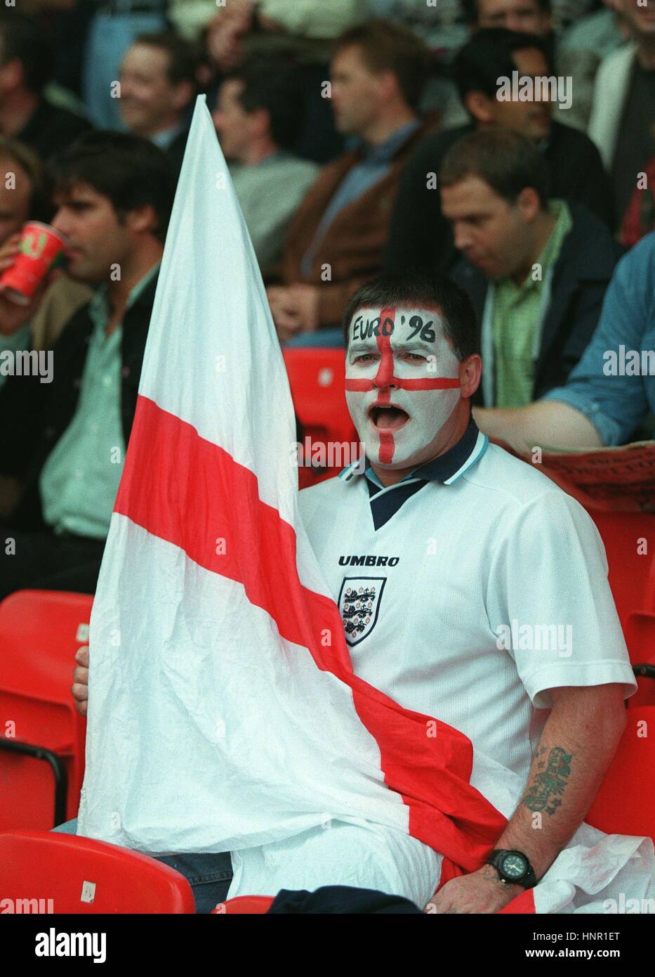 ENGLISH FAN EURO 96 18 June 1996 Stock Photo