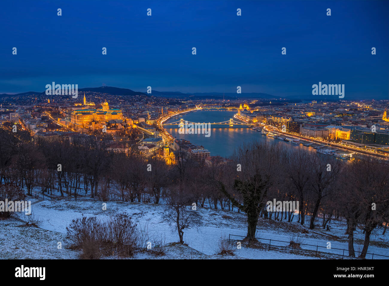 Budapest, Hungary - Panoramic skyline view of the Buda Castle (Royal ...