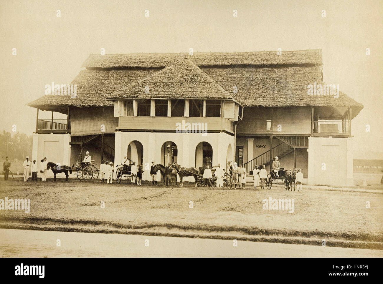 Archive image of colonial household in Penang, Malaysia. 1880s Stock Photo