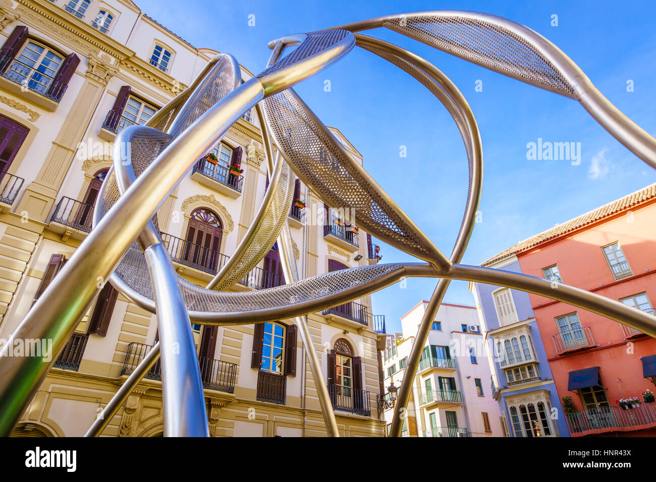 Malaga, Spain, is one of the most dynamics cities in south Europe. It  is a modern city with museums, restaurants, entertainment, and beaches. Stock Photo