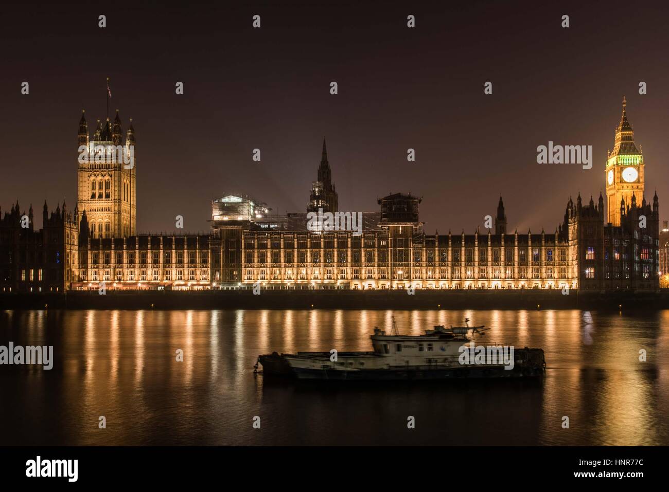 House of Parliament, London at night Stock Photo