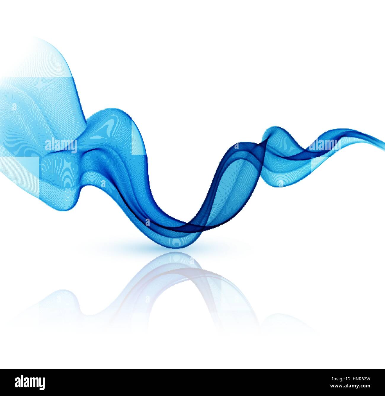Abstract vector background with blue smooth color wave. Blue wavy lines ...
