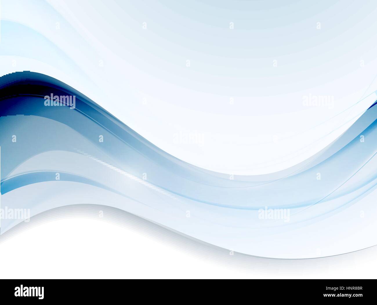 Abstract vector background with blue smooth color wave. Blue wavy lines ...