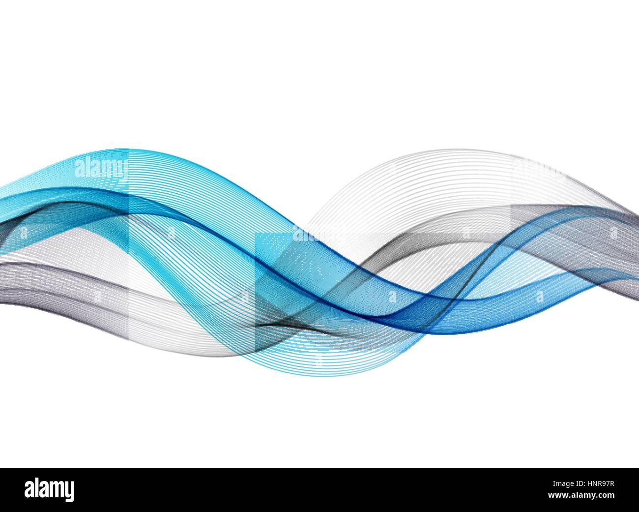 Abstract Vector Background With Blue Smooth Color Wave Blue Wavy Lines