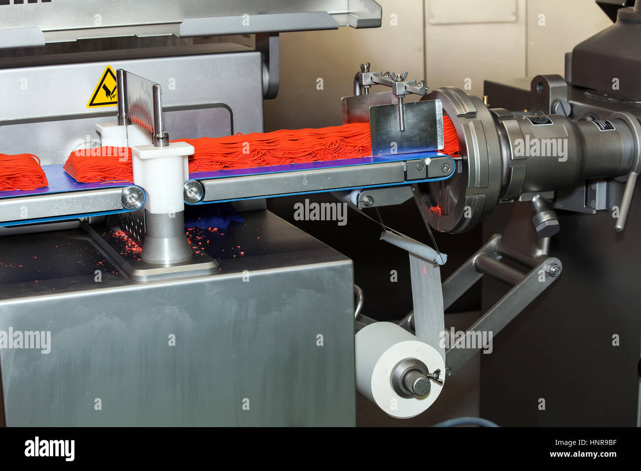 Ground meat production line Stock Photo Alamy