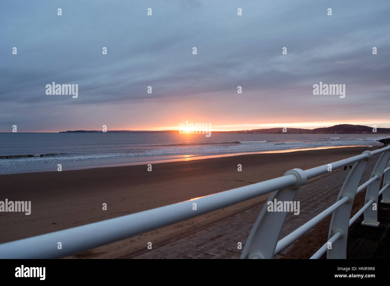Aberavon seafront looking over a sunset Stock Photo