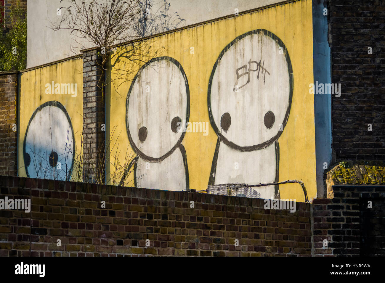 Stik's Street art in St. Giles-in-the-Fields  – Making the City by Claiming the Space Stock Photo
