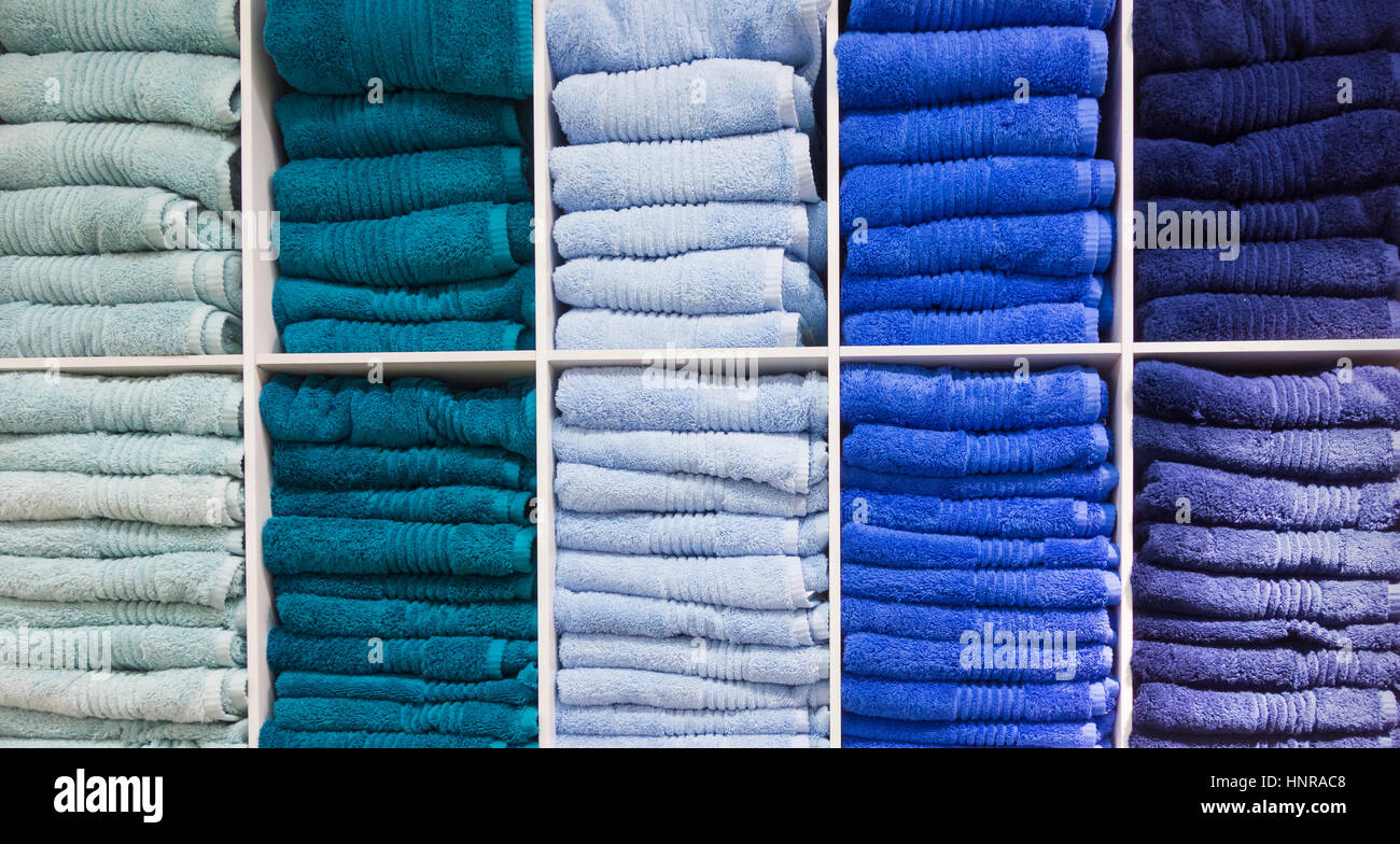 Towels display in store. UK Stock Photo Alamy