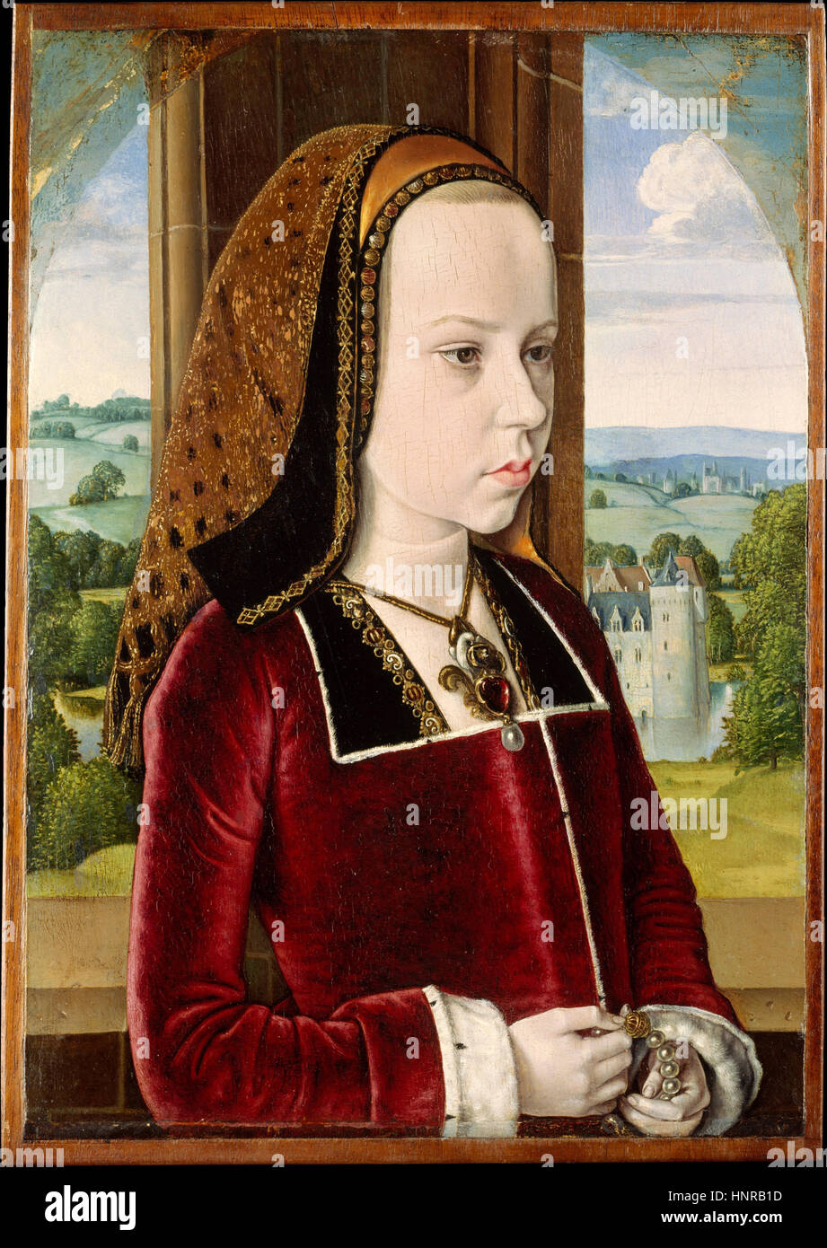 Margaret of Austria painting by Jean Hey Stock Photo
