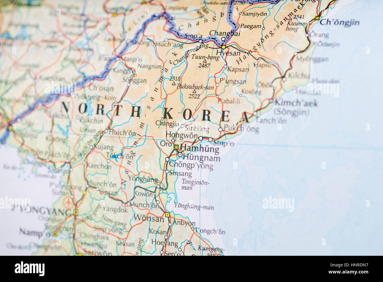 North Korea Map Stock Photo