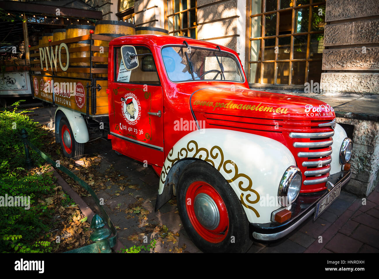 Vintage beer truck that stands near one of the most famous beer halls