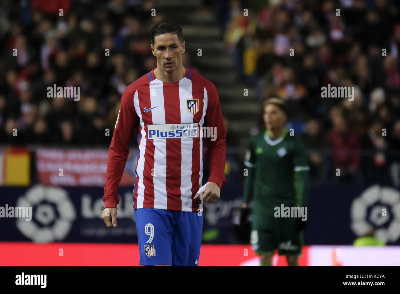 Fernando Torres in action for Atletico Madrid during the Spanish La Liga match between Atletico Madrid and Real Betis at the Estadio Vicente Calderón in Madrid, Spain.  Featuring: Fernando Torres Where: Madrid, Community of Madrid, Spain When: 14 Jan 2017 Credit: Oscar Gonzalez/WENN.com Stock Photo