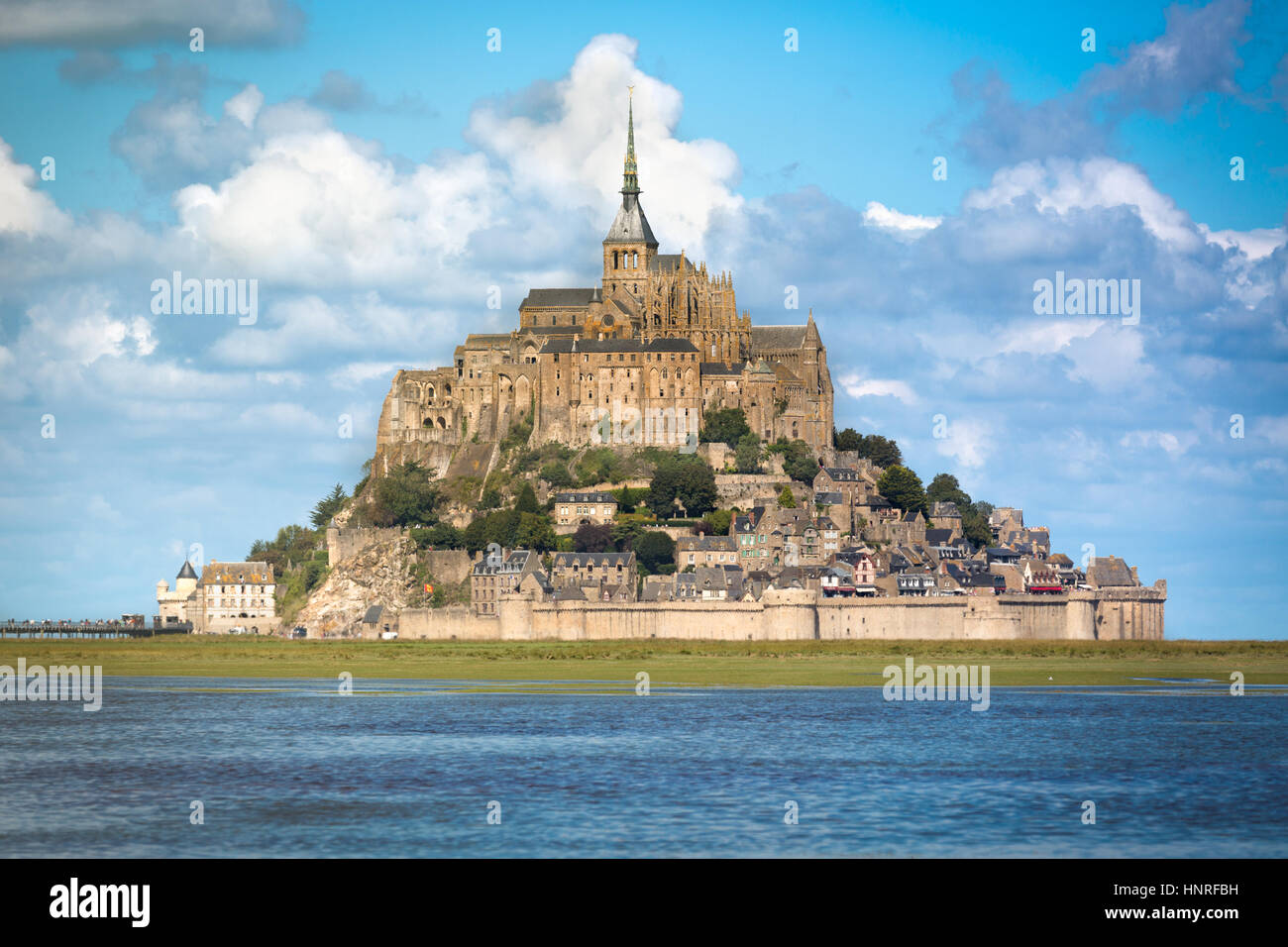 Le Mont St. Michel at a sunny day, Normandy, France Stock Photo