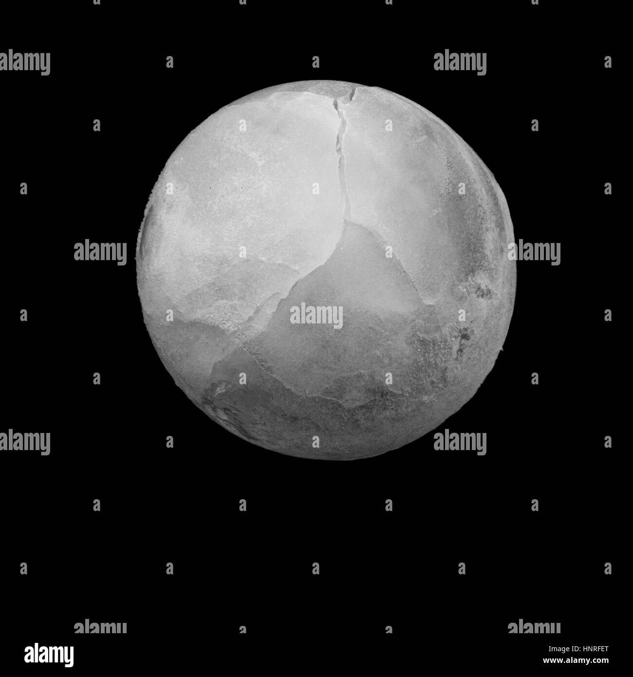 Large round ice cube on black background Stock Photo Alamy