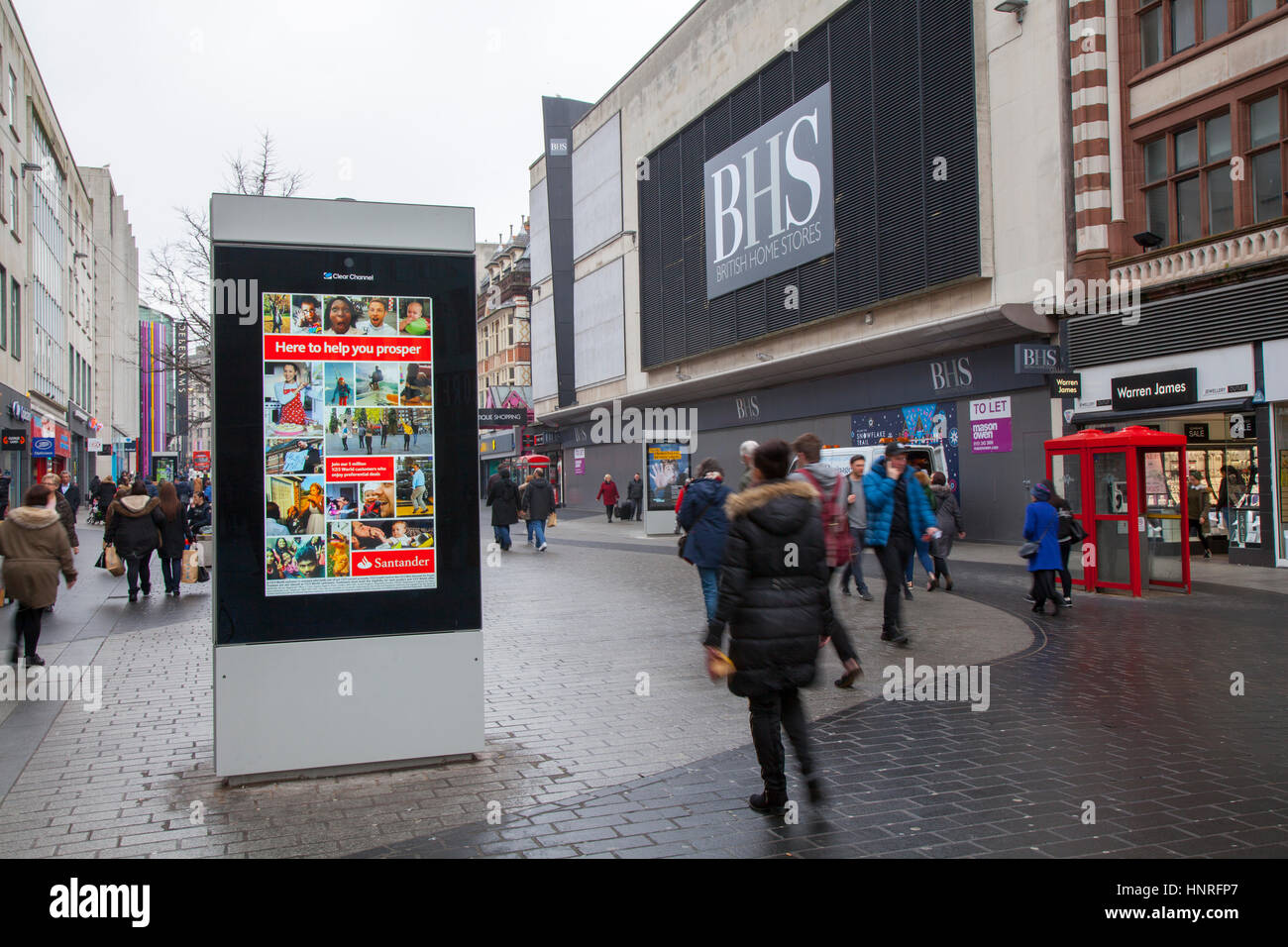 Shops, Shoppers in Church Street, Liverpool, Merseyside, UK Stock Photo
