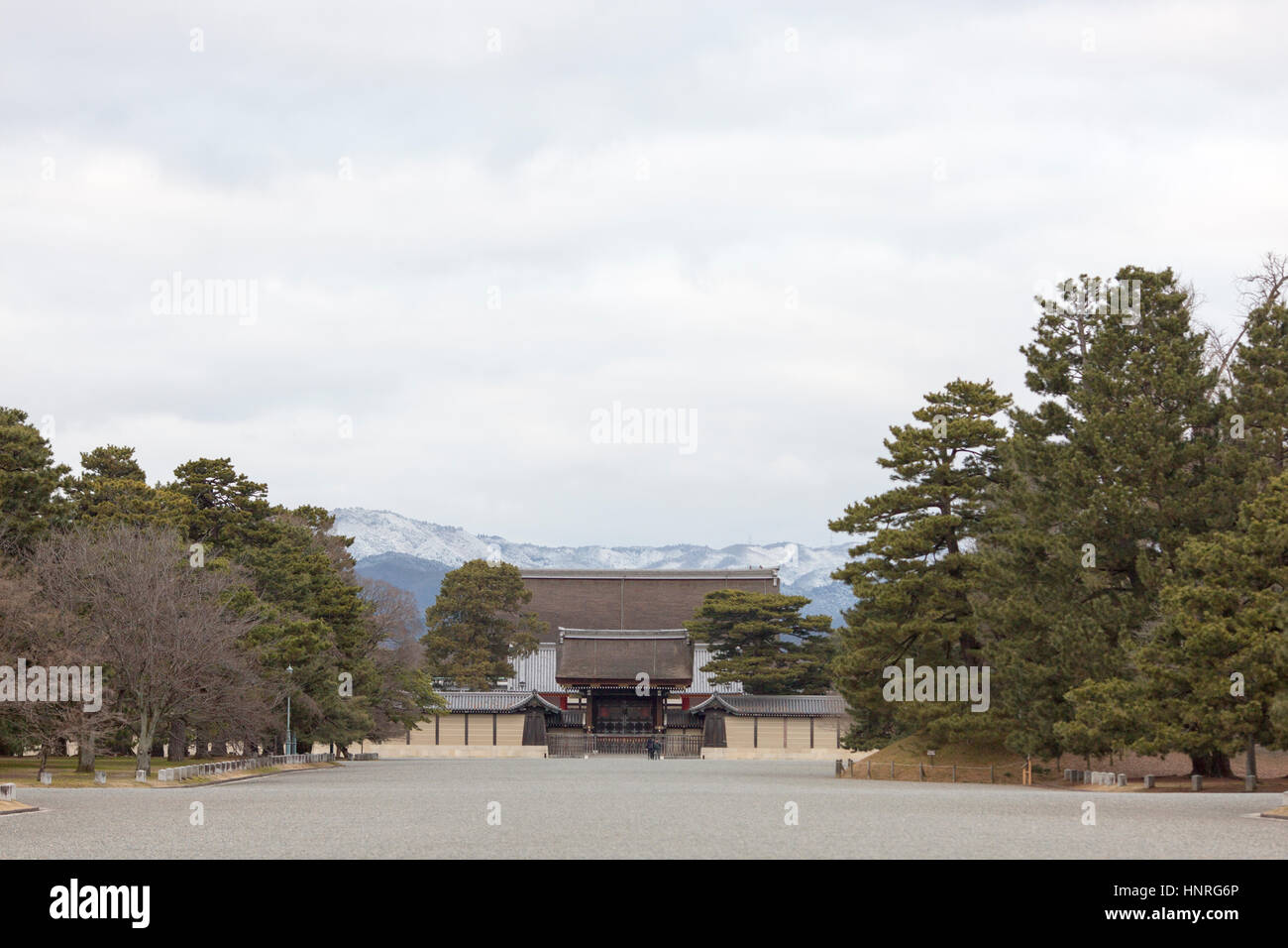 Kyoto Imperial Palace pictured from the  Kyoto Imperial Palace Park. Kyoto, Japan Stock Photo