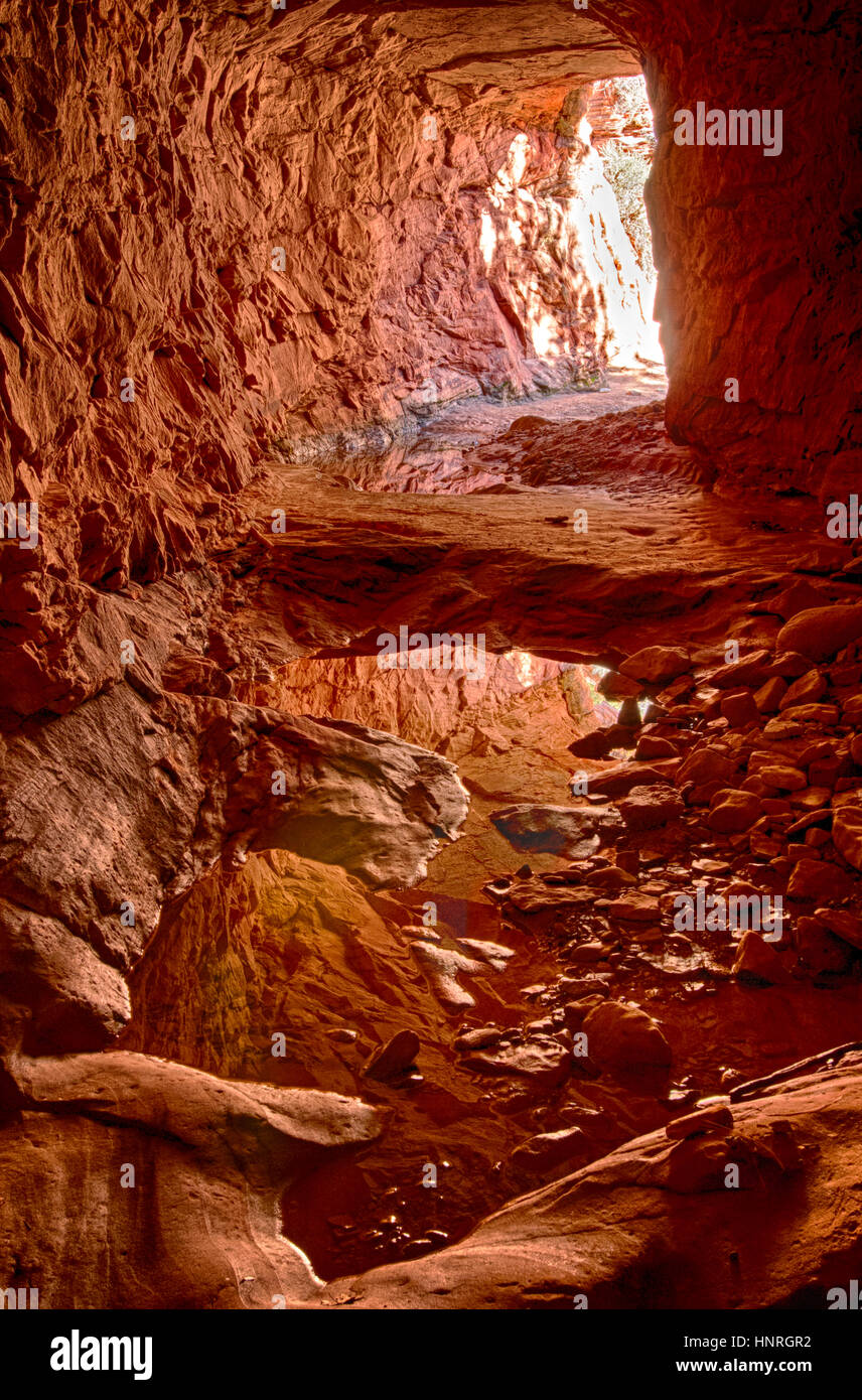 Natural Features; ; Zion National Park; Utah. Tunnel in rock Stock