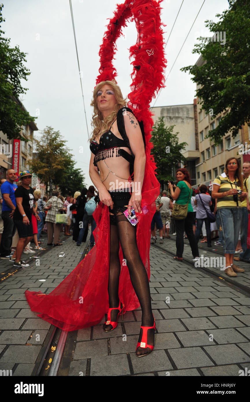 Mannheim, Germany - August 8, 2009 - Gay parade in city of Mannheim Germany Stock Photo