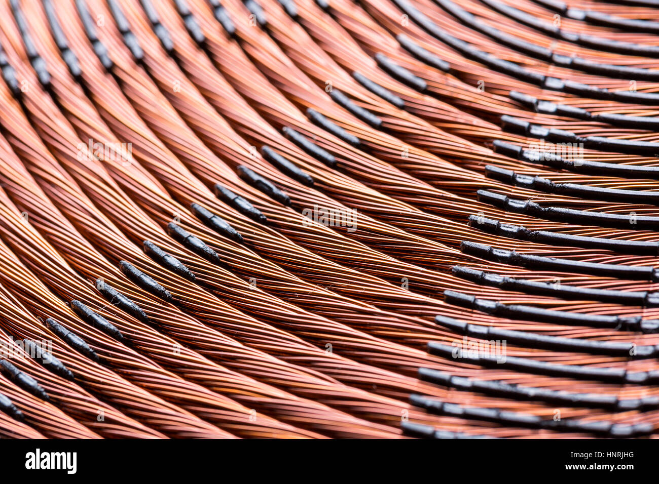 Induction heater copper coil closeup. Electric wires macro detail Stock Photo Alamy