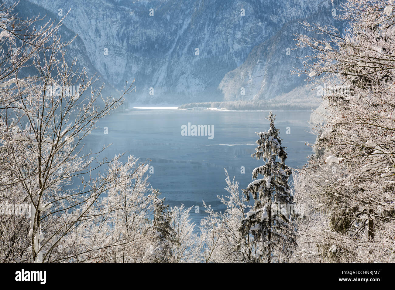 Lake in Winter, Königssee, Nationalpark Berchtesgaden, Bavaria, Germany ...