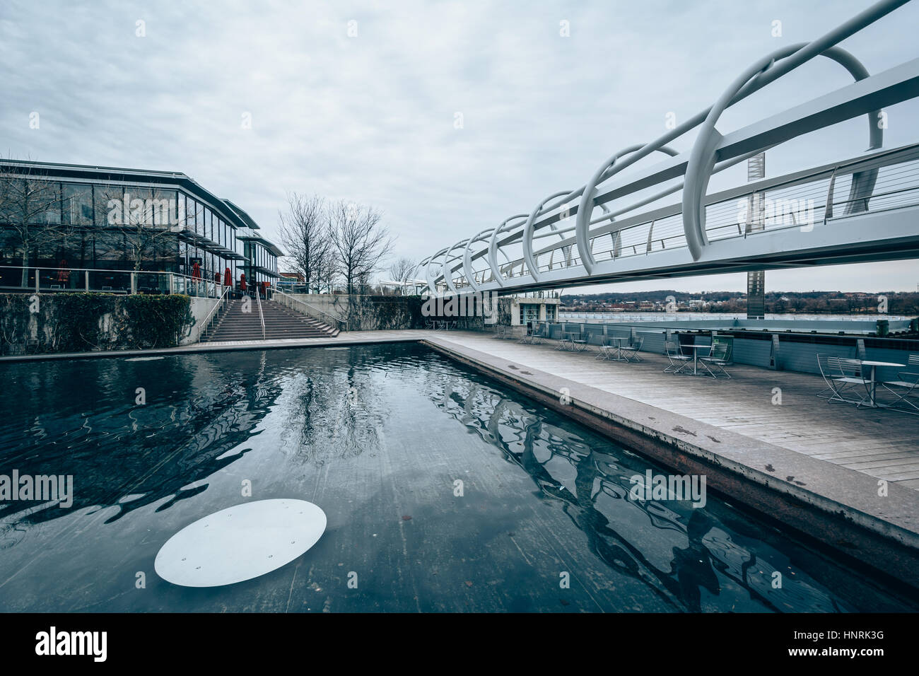 Bridge and canal at The Yards Park, in Washington, DC. Stock Photo