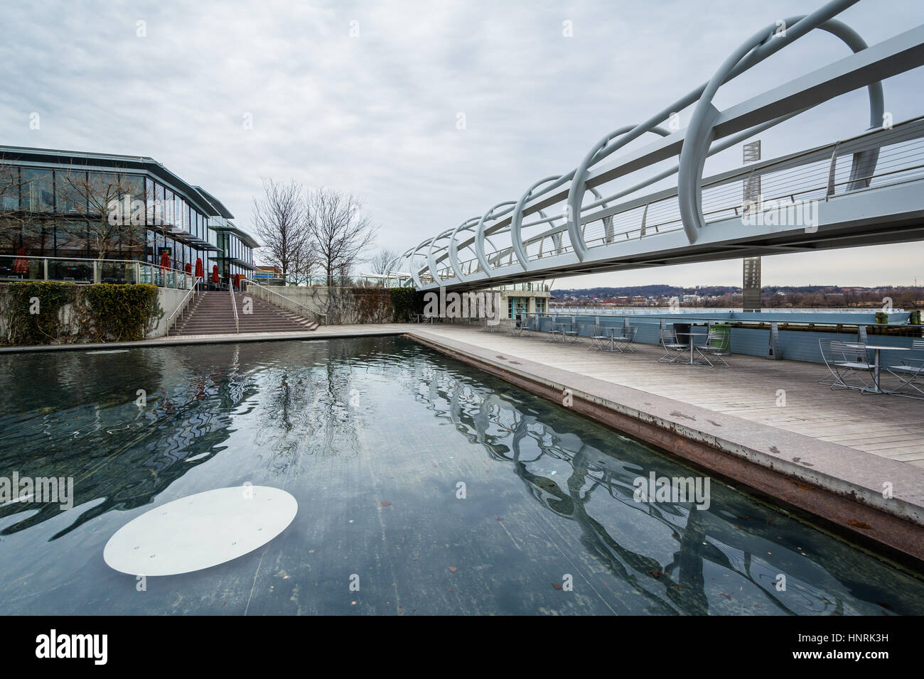 Bridge and canal at The Yards Park, in Washington, DC. Stock Photo