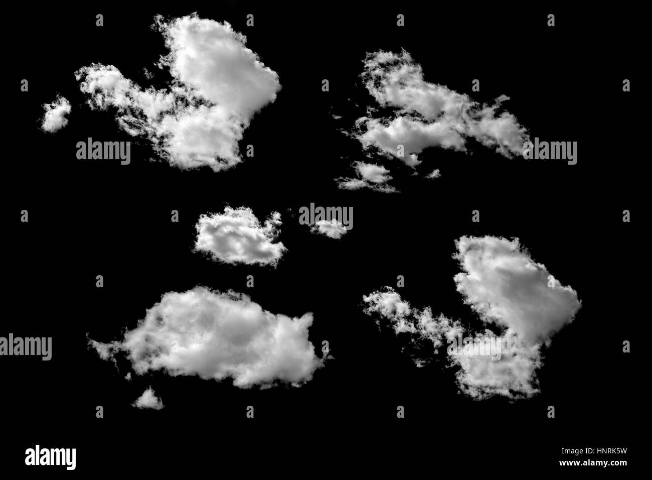 White clouds isolated cut Black and White Stock Photos & Images - Alamy