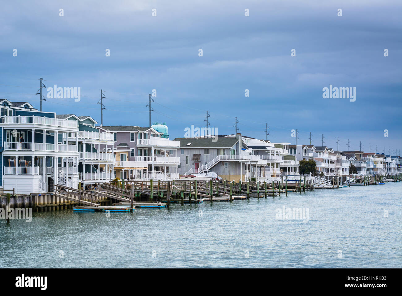Waterfront homes in Avalon, New Jersey Stock Photo Alamy