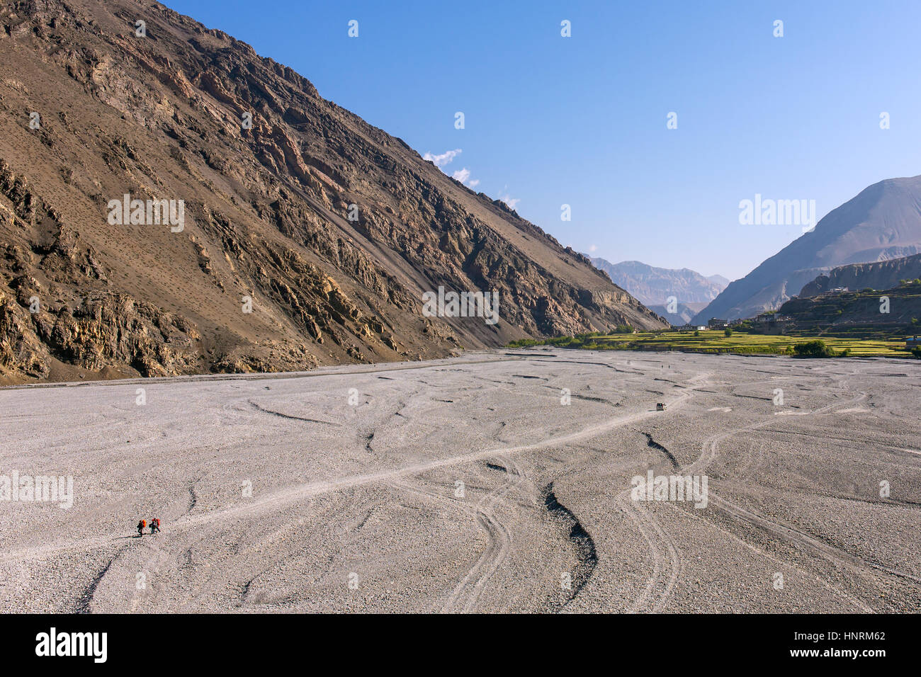 Valley of the Kali Gandaki River, Upper Mustang, Nepal. Annapurna cirkut trek. Stock Photo