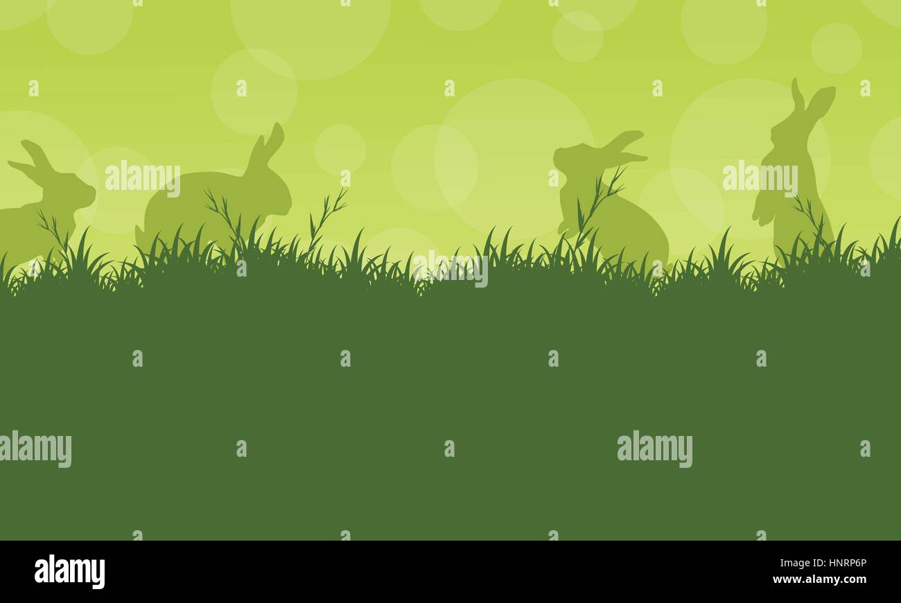 Bunny easter on green backgrounds vector art Stock Vector Image & Art ...