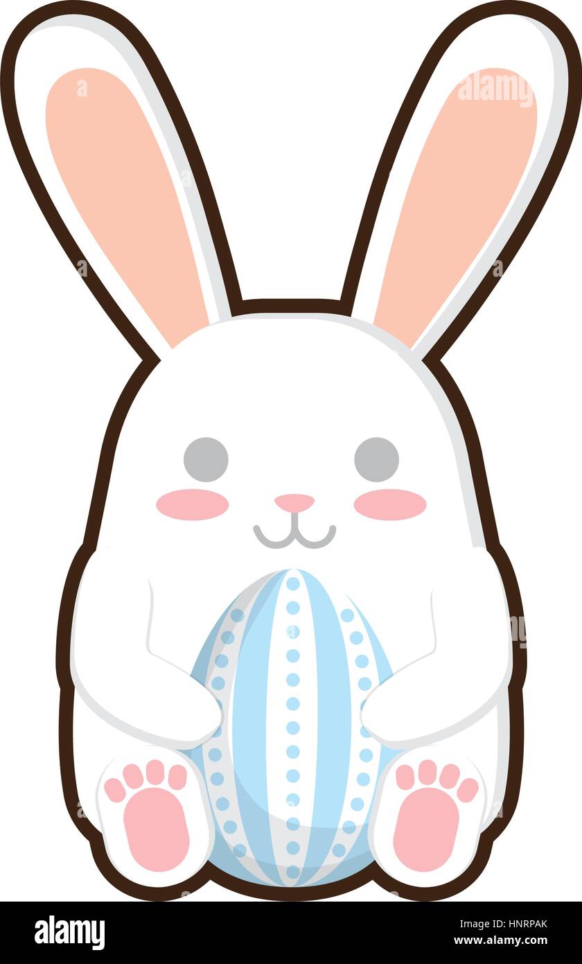 cute easter bunny hug egg decorative vector illustration eps 10 Stock ...