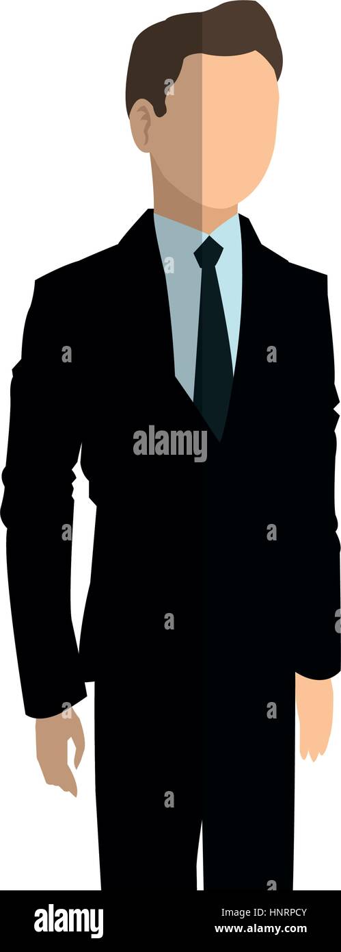 View of businessman wearing suit and tie over white background. colorful design ...