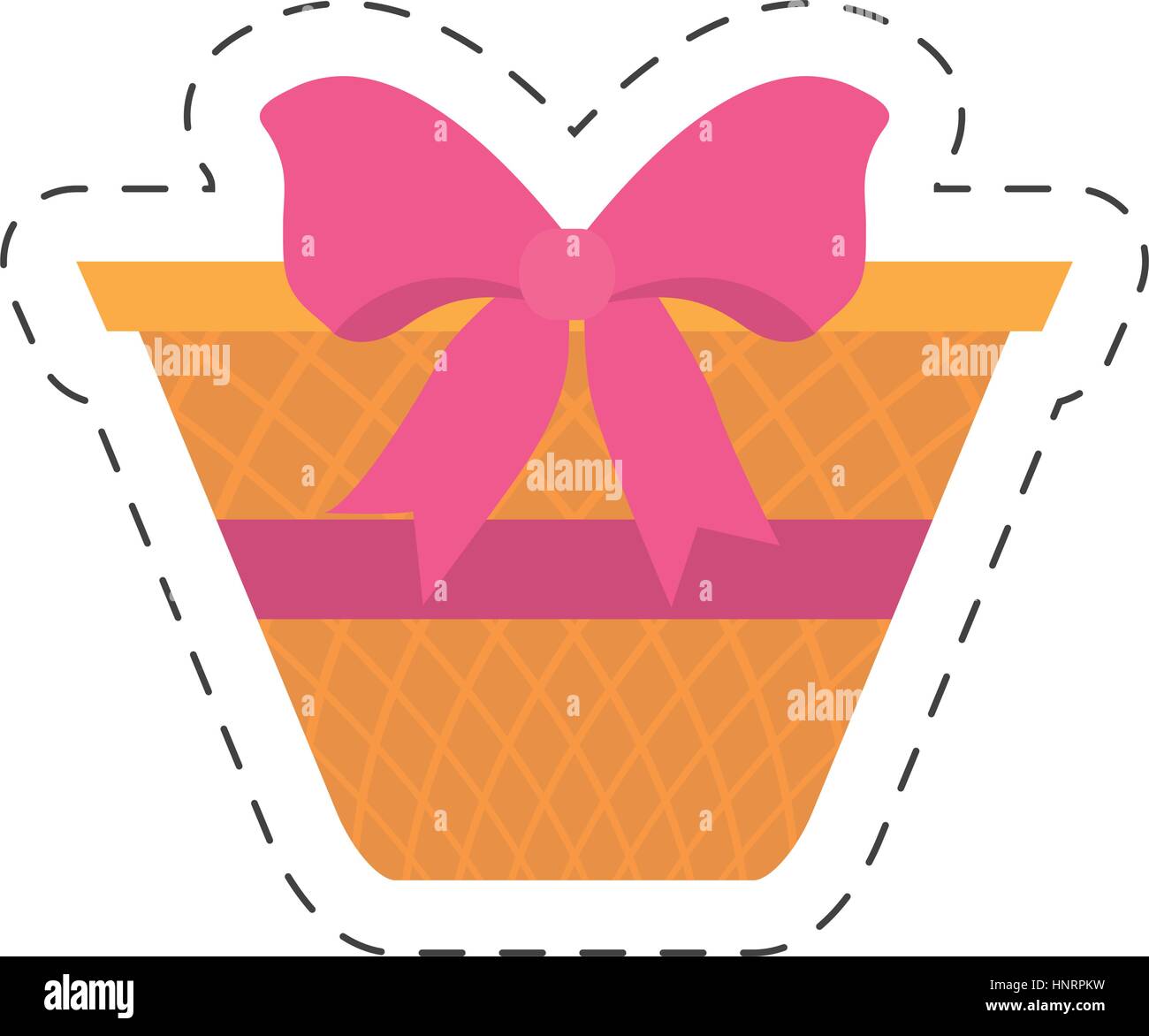 easter basket with pink ribbon icon vector illustration eps 10 Stock ...