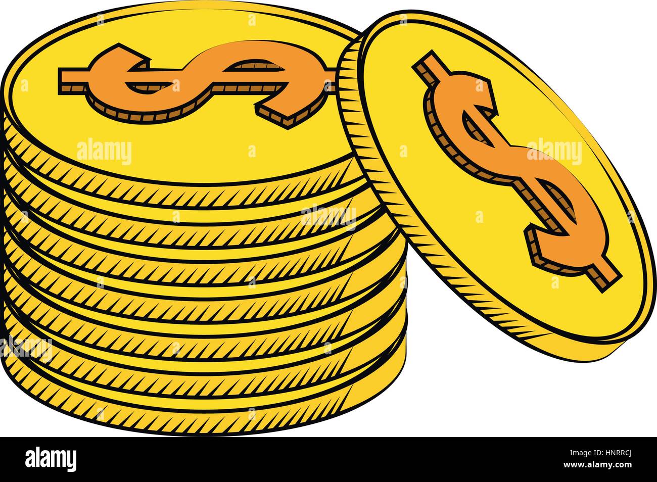 coins currency money stack vector illustration eps 10 Stock Vector ...